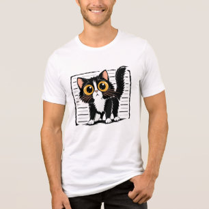 Süßes Kriminelles Katzen-Mugshot-T-Shirt Tri-Blend Shirt