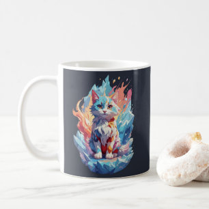 Süßes Kristall-Fantasie-Katze-Design Kaffeetasse