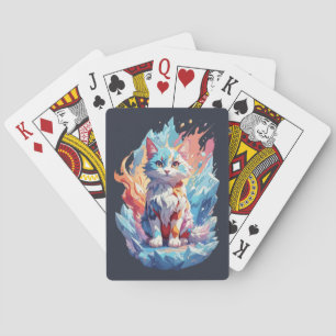Süßes Kristall-Fantasie-Katze-Design Spielkarten