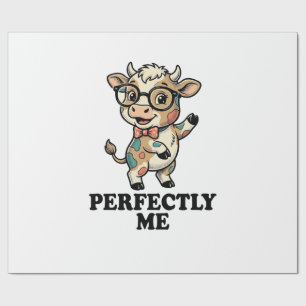 Süßes Kuh-Shirt Mit Brille Perfekte Vibes Geschenkpapier