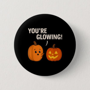 Süßes Kürbis-Kompliment _ Leuchtendes Halloween-De Button