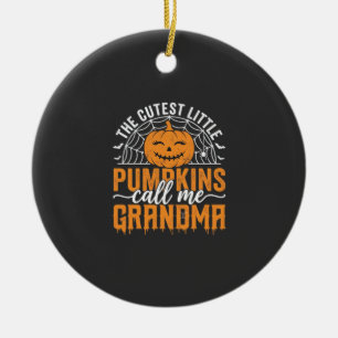 Süßes Kürbis-Oma-Halloween-Design_1 Keramik Ornament