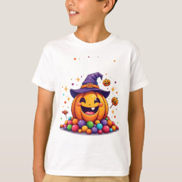 Süßes Kürbisbonbon-Haufen Halloween-T-Shirt T-Shirt