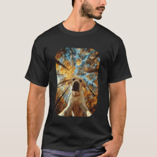 Süßes Labrador Retriever Selfie Herbstblätter Herb T-Shirt