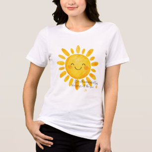Süßes Lächelnde Sonne Damen T-Shirt   Sonnenschein Tri-Blend Shirt