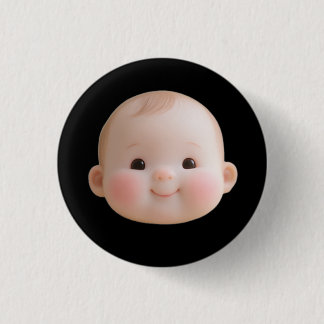 Süßes lächelndes Babygesicht Rund Button Abzeichen