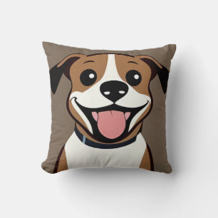 Süßes lächelndes Cartoon-Hund-Geschenk für Hunde-L Kissen