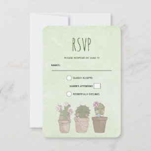 Süßes lächelndes Kaktus-Trio Aquarell-Design RSVP Karte
