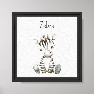 Süßes lächelndes Zebra Safari-Tier Leinwanddruck