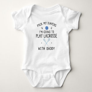 Süßes Lacrosse-Kleinkind   Lustiger Lacrosse-Papa Baby Strampler