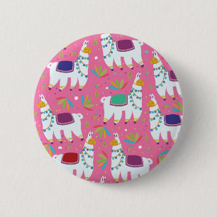 Süßes Lama-Muster Button
