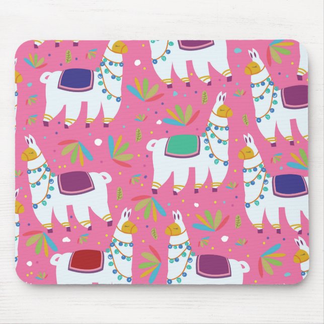 Süßes Lama-Muster Mousepad (Vorne)