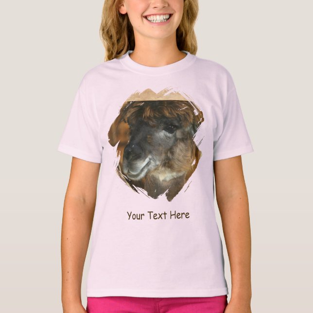 Süßes Lama Personalisiertes Tier T-Shirt (Vorderseite)