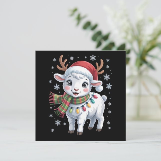 Süßes Lamm Weihnachten Lustiger Tierliebhaber Farm (Stehend Vorderseite)