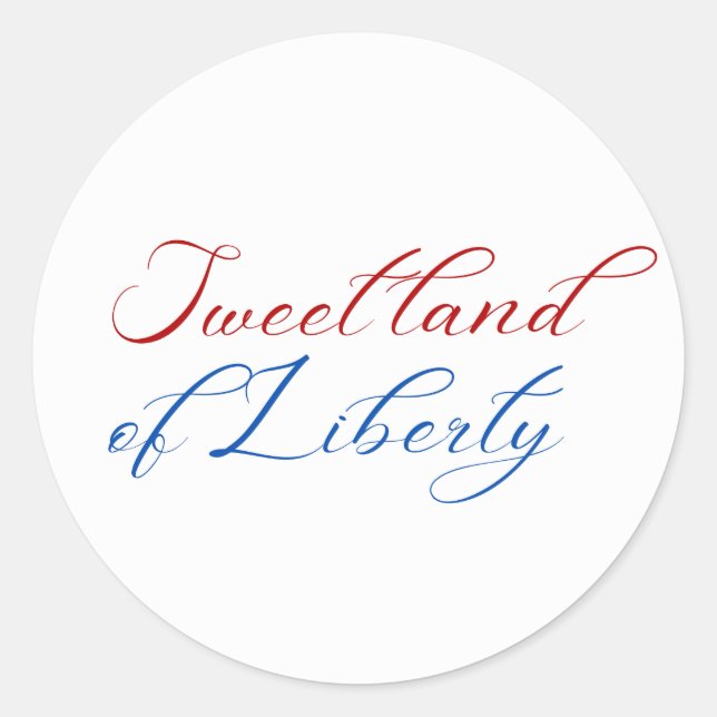 Süßes Land der Freiheit 4. Juli Amerika Runder Aufkleber (Vorderseite)