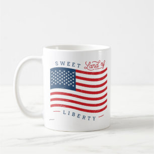 Süßes Land der Freiheit Patriotischer Kaffeebecher Kaffeetasse