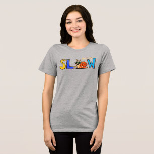 Süßes Langsames Schnecken-Grafik-T-Shirt Tri-Blend Shirt