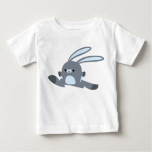 Süßes laufendes Cartoon-Kaninchengeschirr-Baby-T-S Baby T-shirt
