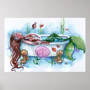 Süßes Leben, Meerjungfrau in einer Badewanne Poster