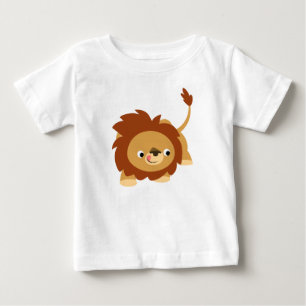 Süßes, lebhaftes Cartoon-Löwen-Baby-T-Shirt Baby T-shirt