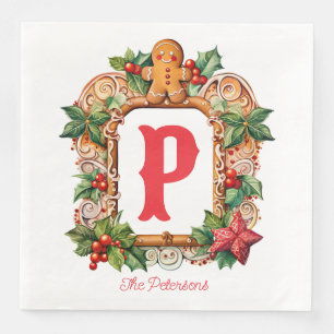 Süßes Lebkuchen Monogramm Serviette