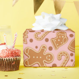 Süßes Lebkuchen Weihnachten Rosa Nahtlos Geschenkpapier