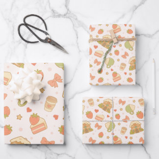 Süßes Lebkuchen-Weihnachtspapier Geschenkpapier Set