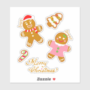 Süßes Lebkuchen-Weihnachtsskript personalisiert Aufkleber
