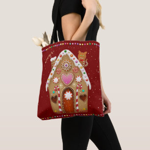 Süßes Lebkuchen Zuhause mit Kat auf dem Dach Tasche
