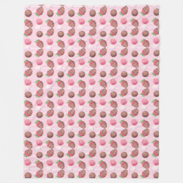 Süßes Leckerei Schokolade Erdbeeren und Kuchen Pop Fleecedecke