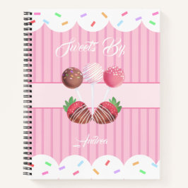 Süßes Leckerei Schokolade Erdbeeren und Kuchen Pop Notizbuch