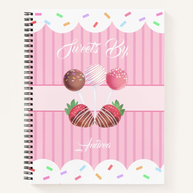 Süßes Leckerei Schokolade Erdbeeren und Kuchen Pop Notizbuch (Vorderseite)