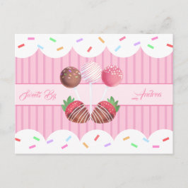 Süßes Leckerei Schokolade Erdbeeren und Kuchen Pop Postkarte