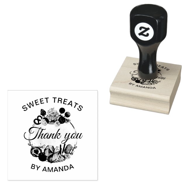 Süßes Leckereien Bäckerei Danke Gummistempel (Stempel)
