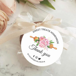 Süßes Leckereien Bäckerei Danke Runder Aufkleber