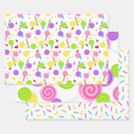 Süßes Leckereien Bonbons Geschenkpapier Set