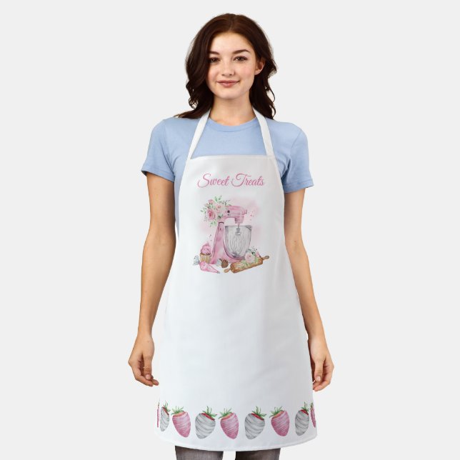 Süßes Leckereien Rosa Bäckerei Schürze (Getragen)