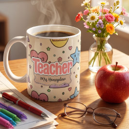 Süßes Lehrer-Mathe-Formen-Muster Kaffeetasse