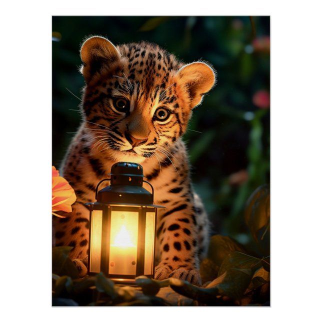 Süßes Leopardenjunges Poster (Vorderseite)