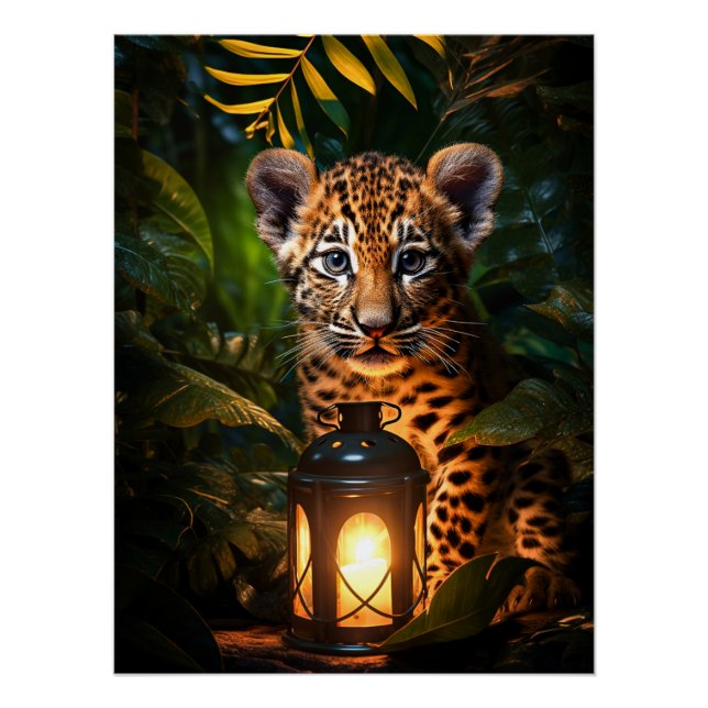 Süßes Leopardenkind Poster (Vorderseite)