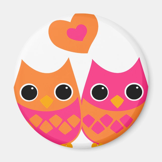 Süßes Liebe Owls Magnet (Vorne)