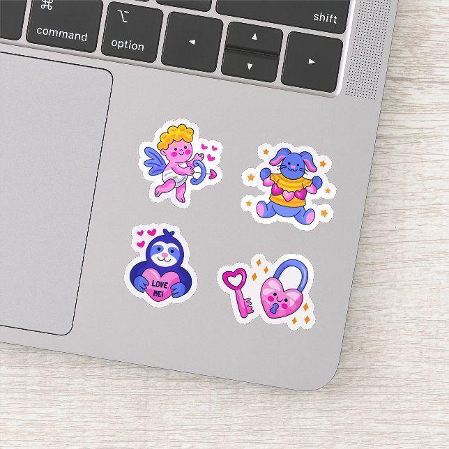 Süßes Liebes-Sticker-Set Aufkleber (Detail)