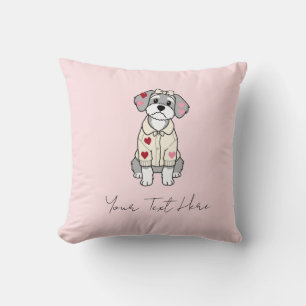 Süßes Liebesherz-Schnauzer-Design mit langen Ohren Kissen