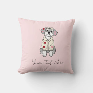 Süßes Liebesherz-Schnauzer-Design mit langen Ohren Kissen