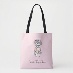 Süßes Liebesherz-Schnauzer-Design mit langen Ohren Tasche