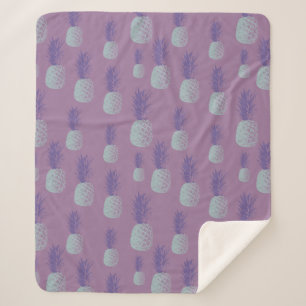 Süßes Lila Ananas-Muster Sherpadecke