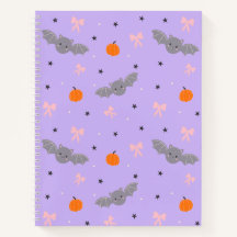 Süßes lila Halloween-Fledermausmuster-Notizbuch