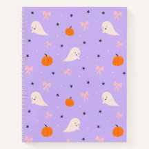 Süßes lila Halloween-Geister-Muster-Notizbuch