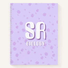 Süßes lila Notizbuch mit Initialen