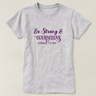 Süßes Lila Stark und Mutig Einfaches Grau T-Shirt